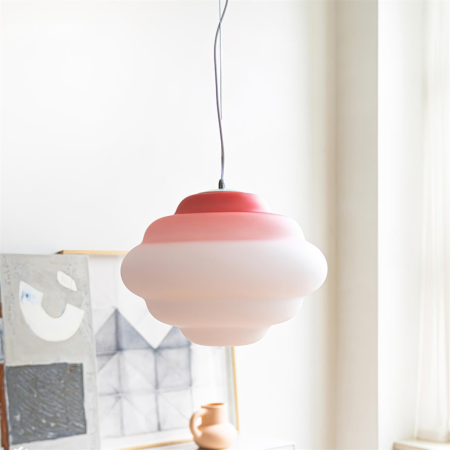 Eurvenara Premium Nordic Art Nuageux Verre Pendentif Lampe