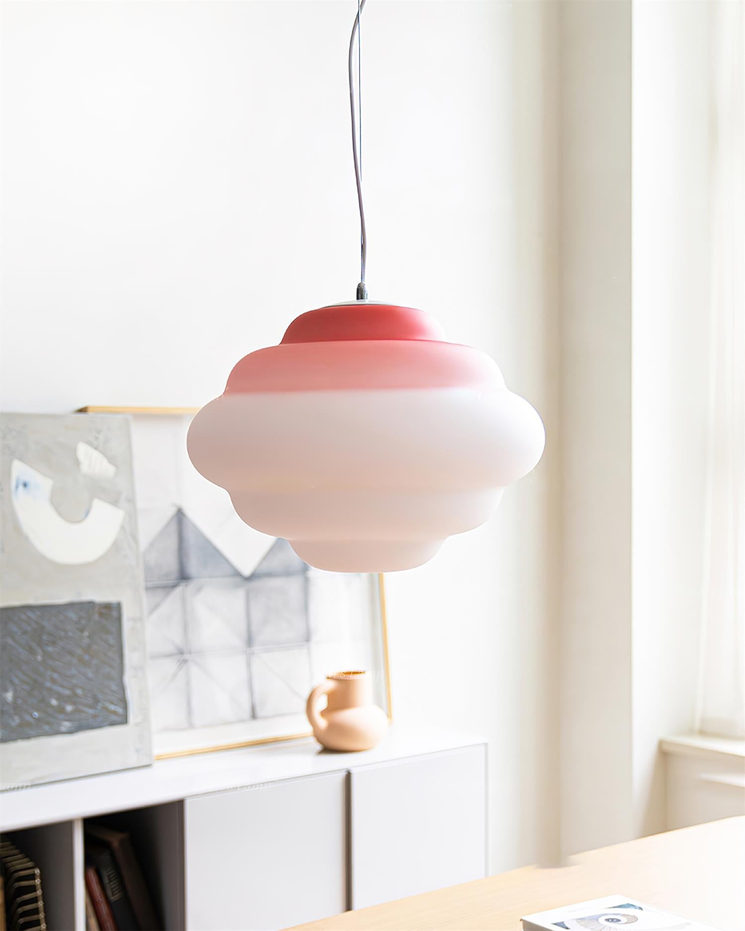 Eurvenara Premium Nordic Art Nuageux Verre Pendentif Lampe