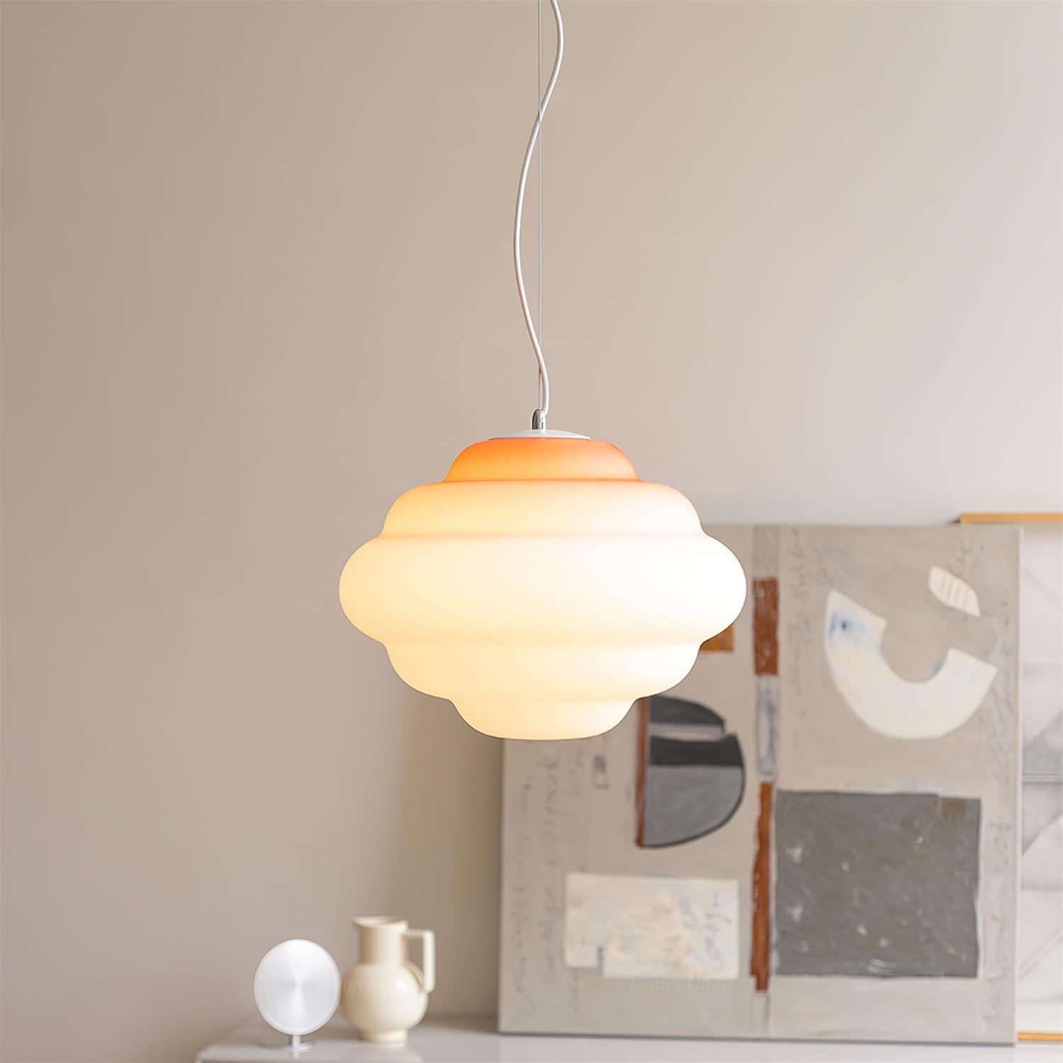 Eurvenara Premium Nordic Art Nuageux Verre Pendentif Lampe