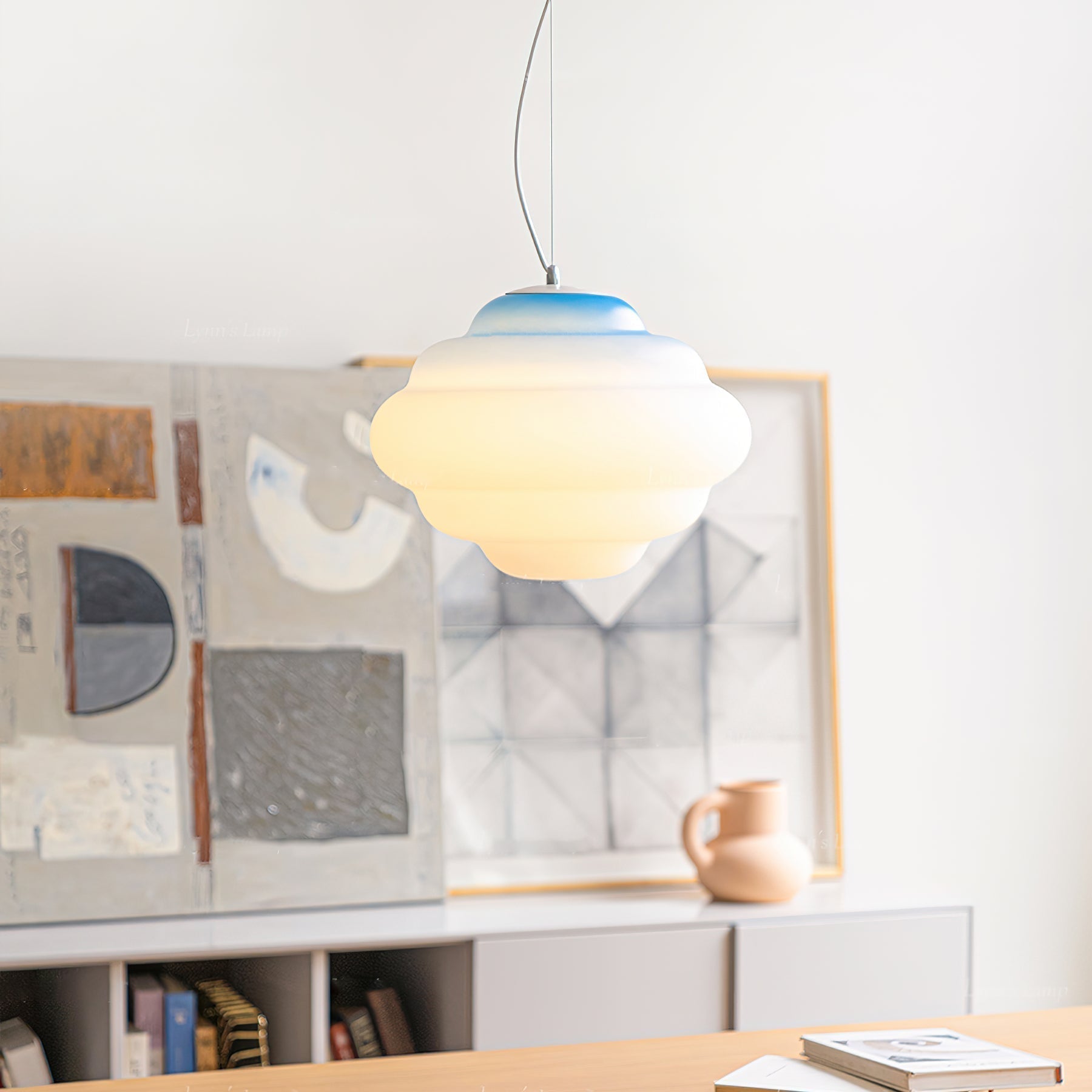 Eurvenara Premium Nordic Art Nuageux Verre Pendentif Lampe