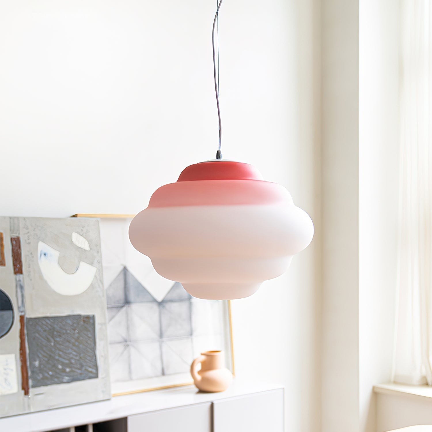 Eurvenara Premium Nordic Art Nuageux Verre Pendentif Lampe