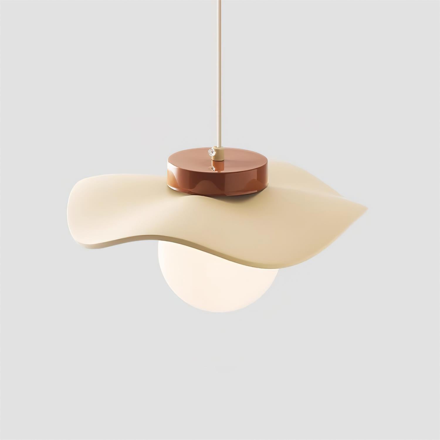 Suspension Verre Ondulé Ombre Sculptural Minimaliste Accent