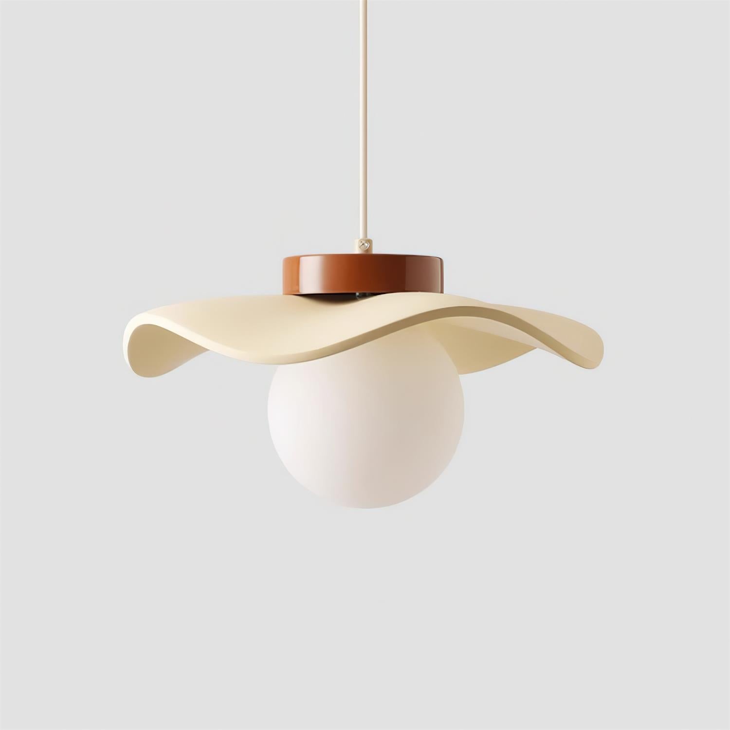 Suspension Verre Ondulé Ombre Sculptural Minimaliste Accent