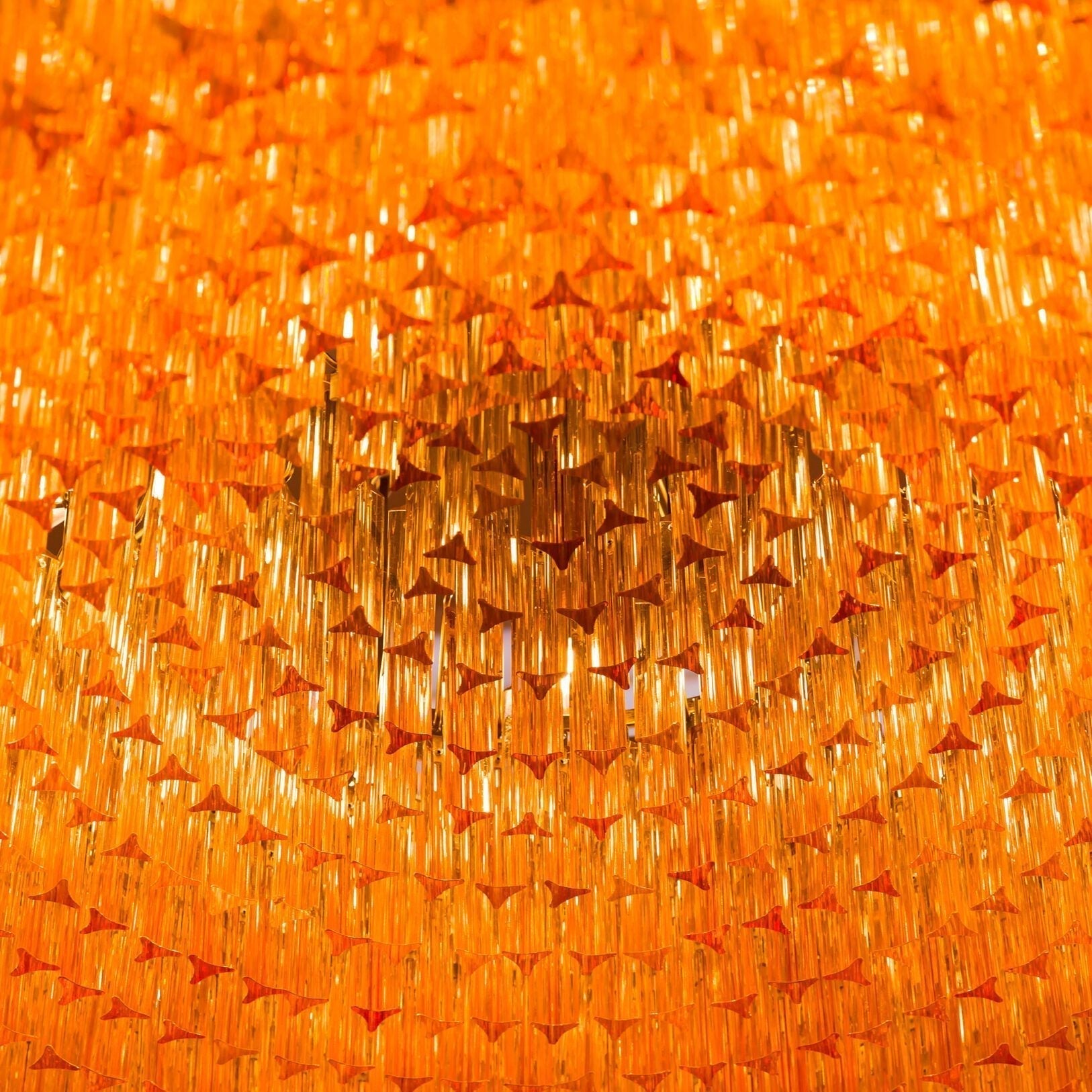 Aurora Lustre en Verre Ambre Tambour