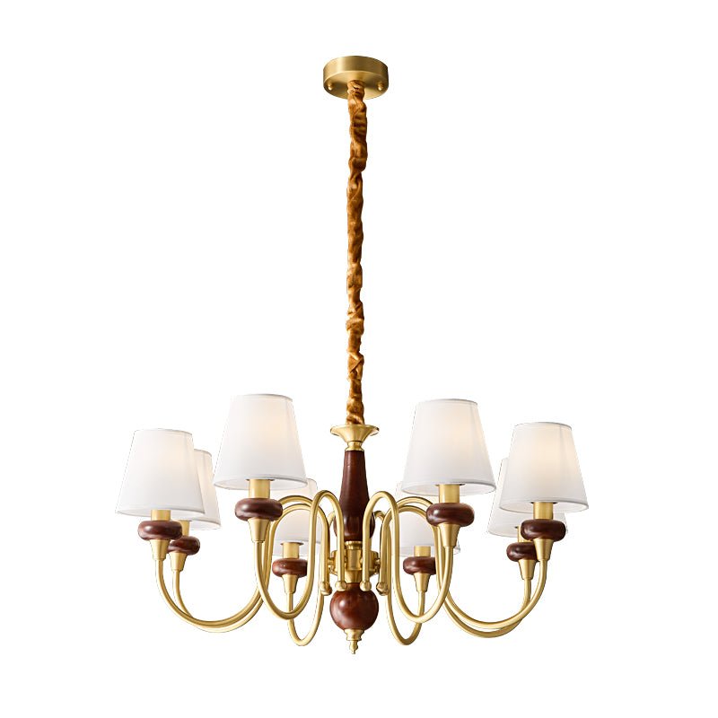 Zovena Lustre Vintage Élégant en Tissu et Bois