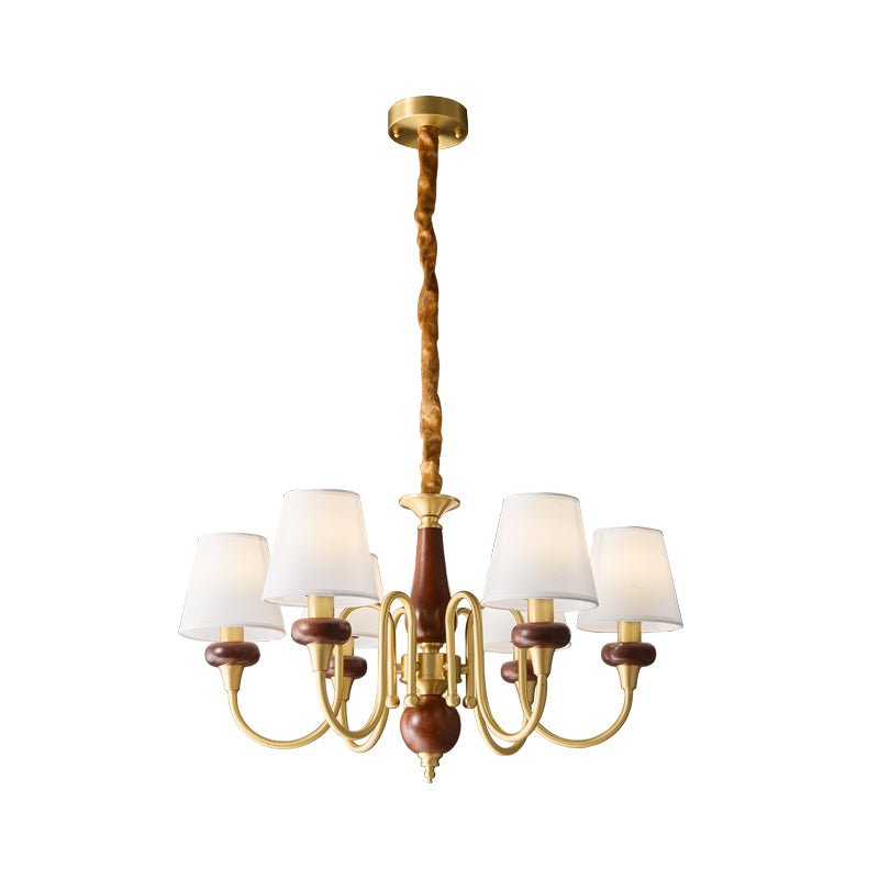 Zovena Lustre Vintage Élégant en Tissu et Bois