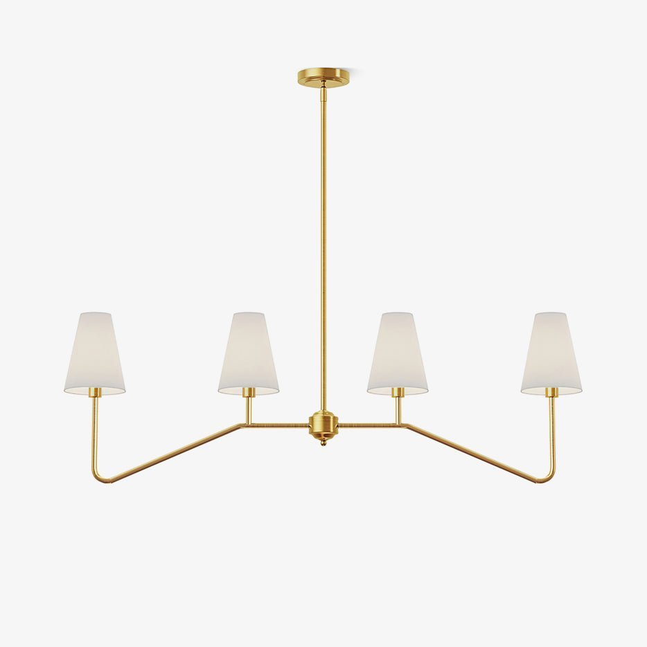Lustra Lustre Laiton Courbé Beige Linéaire