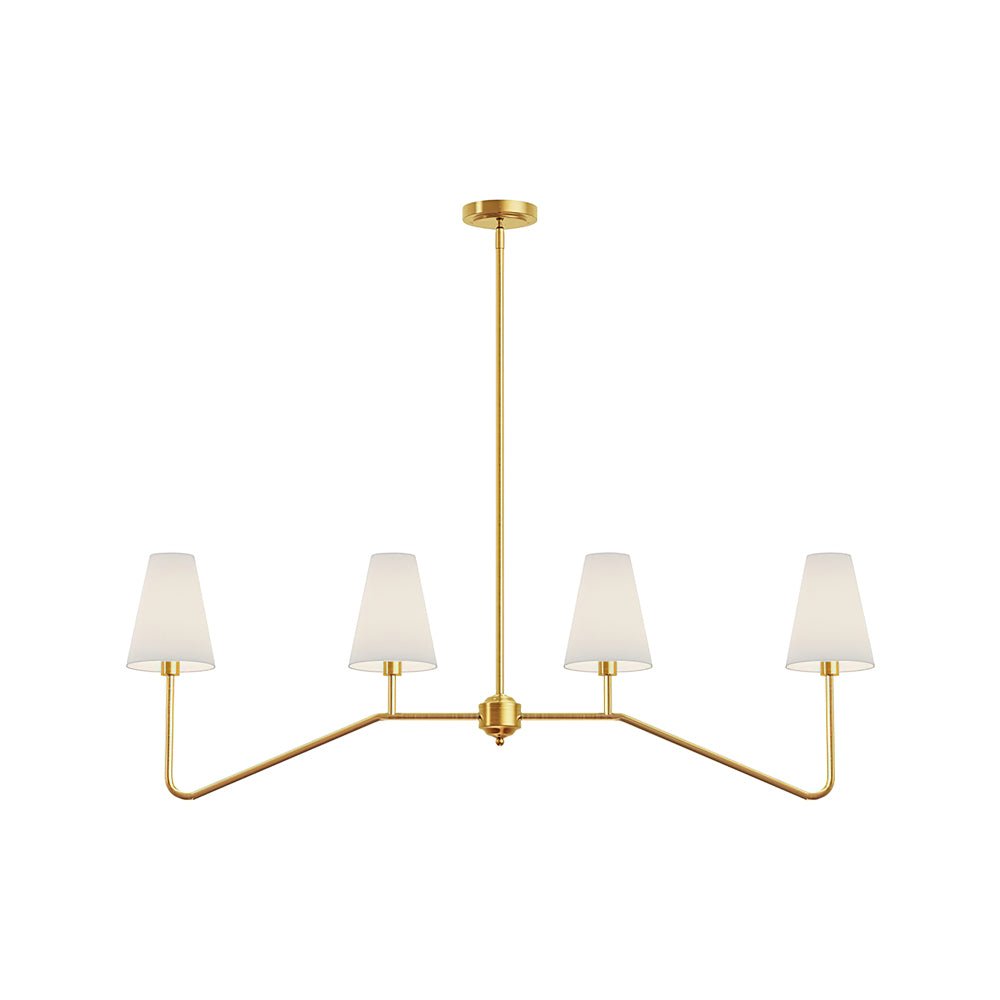 Lustra Lustre Laiton Courbé Beige Linéaire