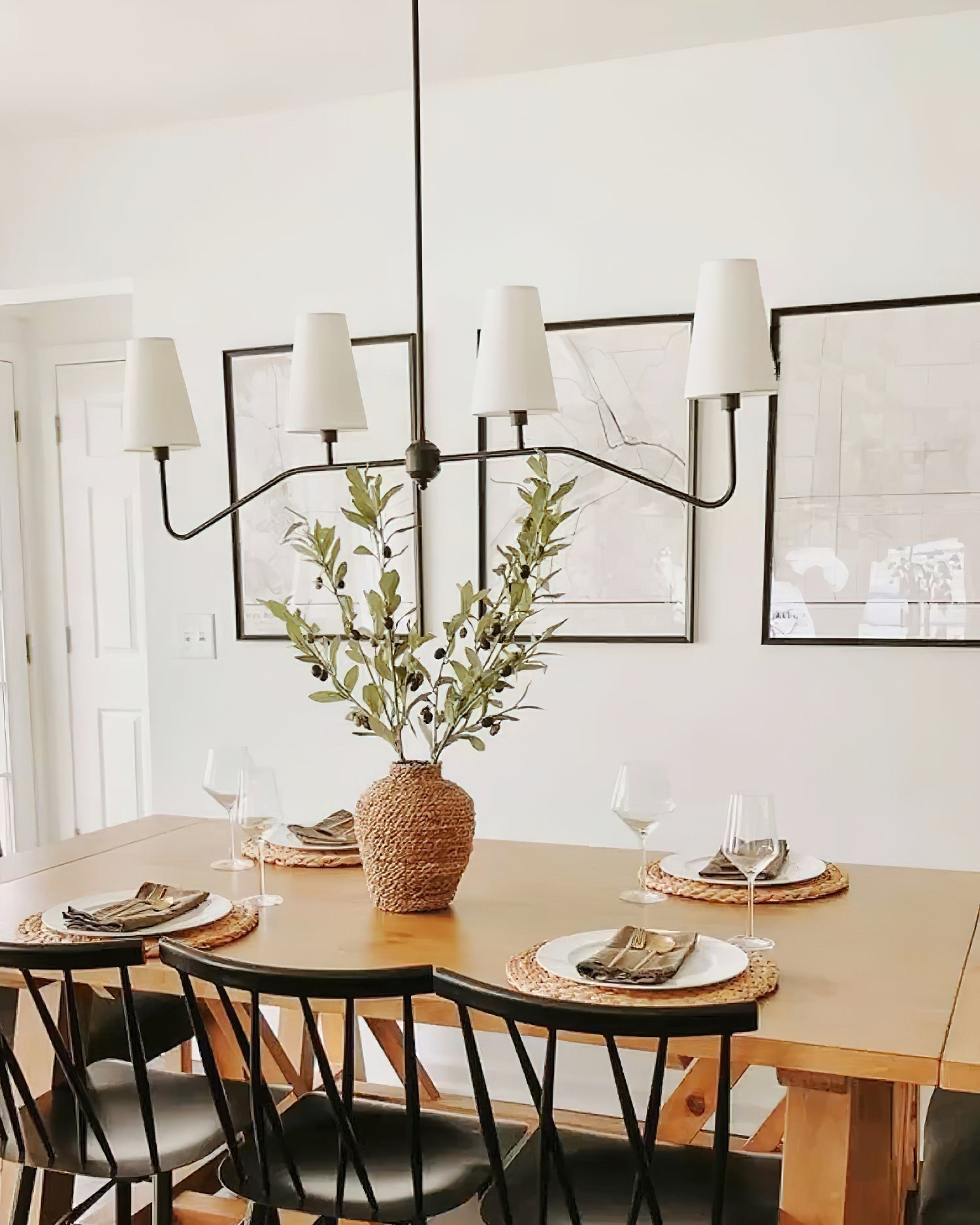 Lustra Lustre Laiton Courbé Beige Linéaire