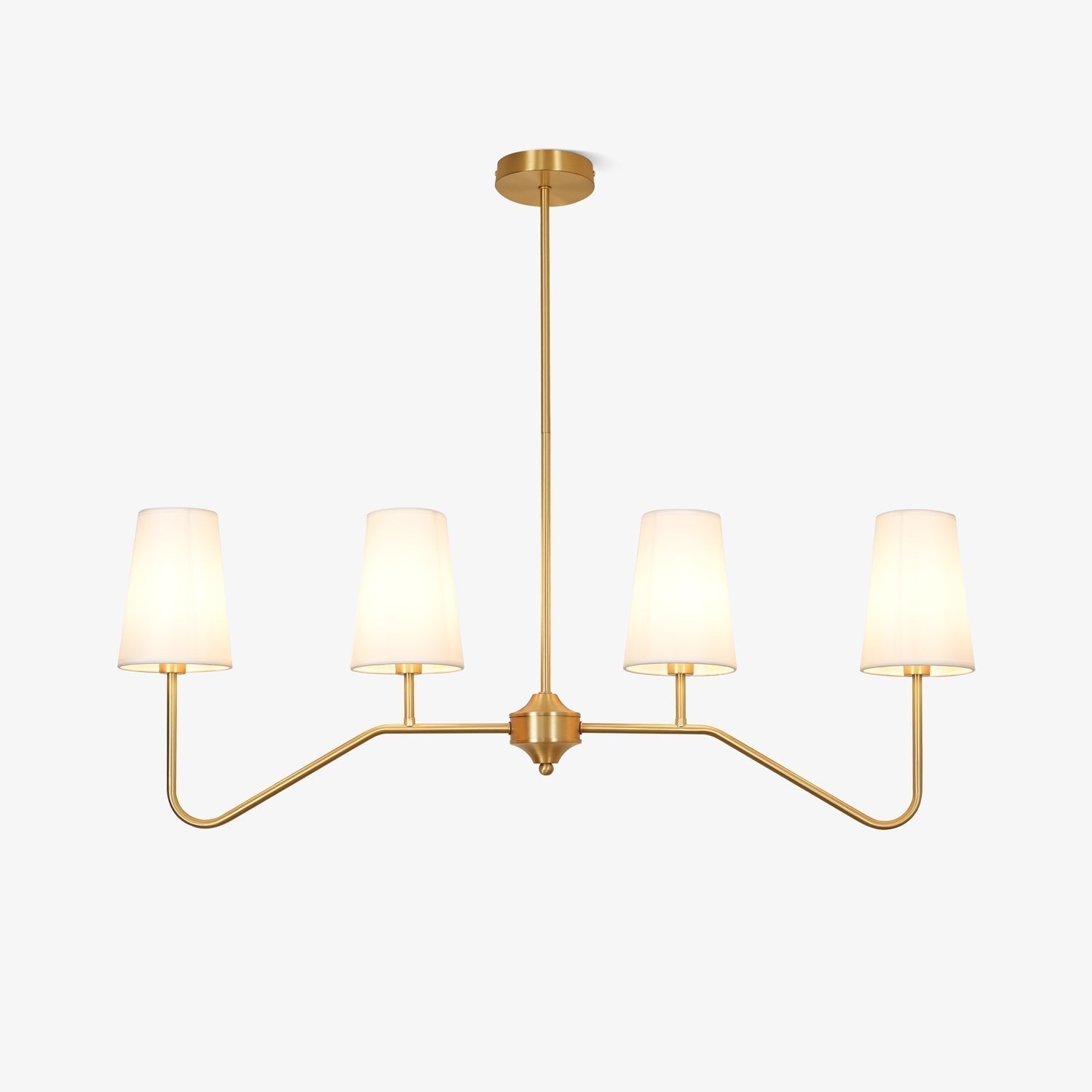Lustra Lustre Laiton Courbé Beige Linéaire