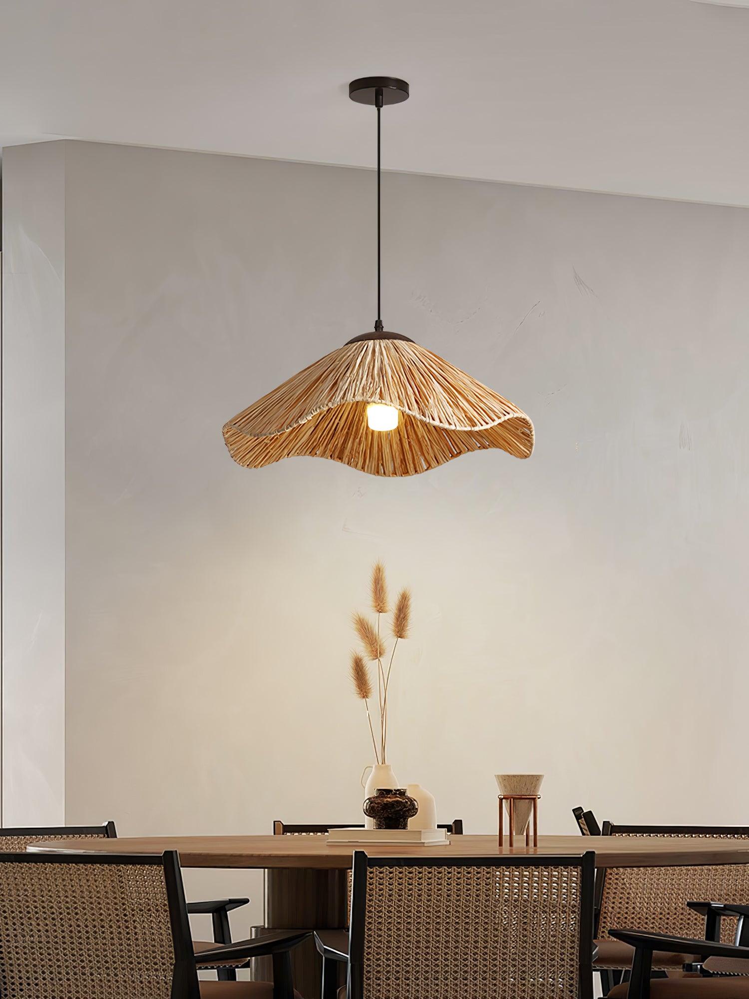 Firan Lampe suspendue bohème en paille