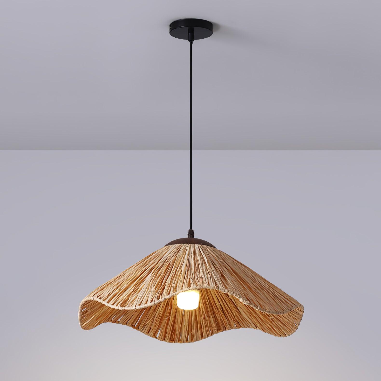 Firan Lampe suspendue bohème en paille