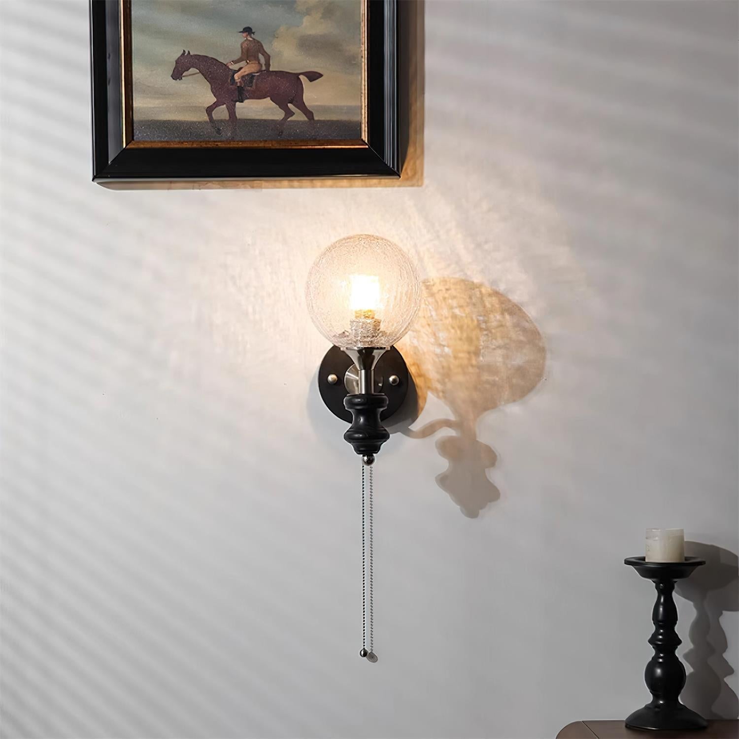 Duvin Applique Murale Vintage en Verre Givré