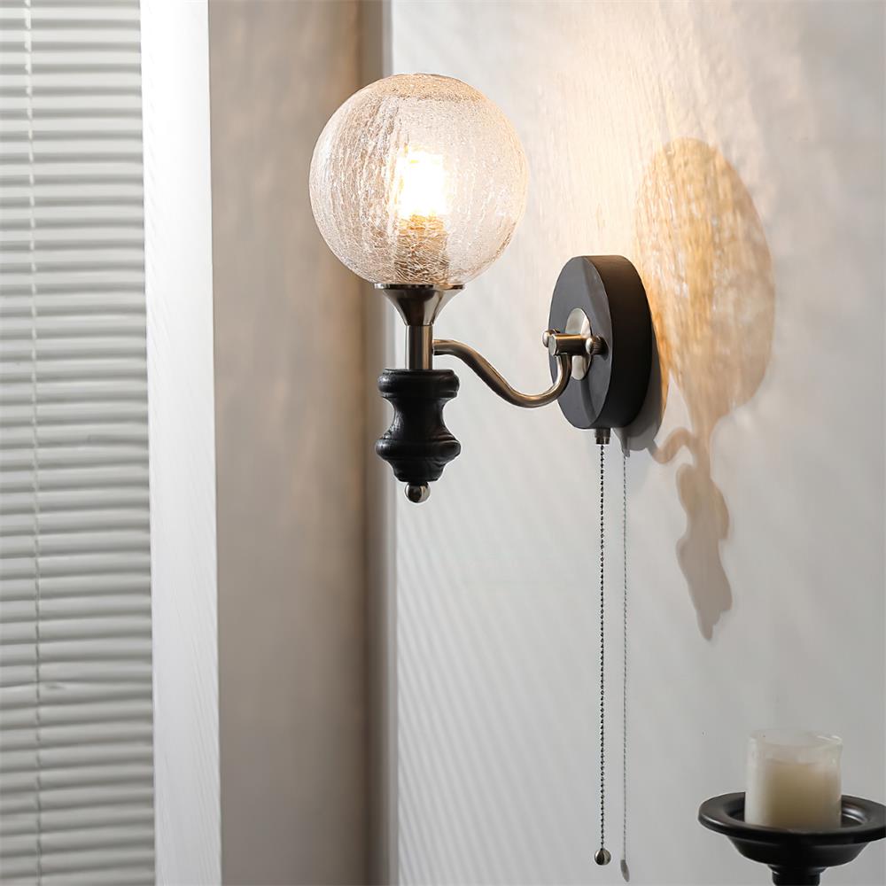 Duvin Applique Murale Vintage en Verre Givré