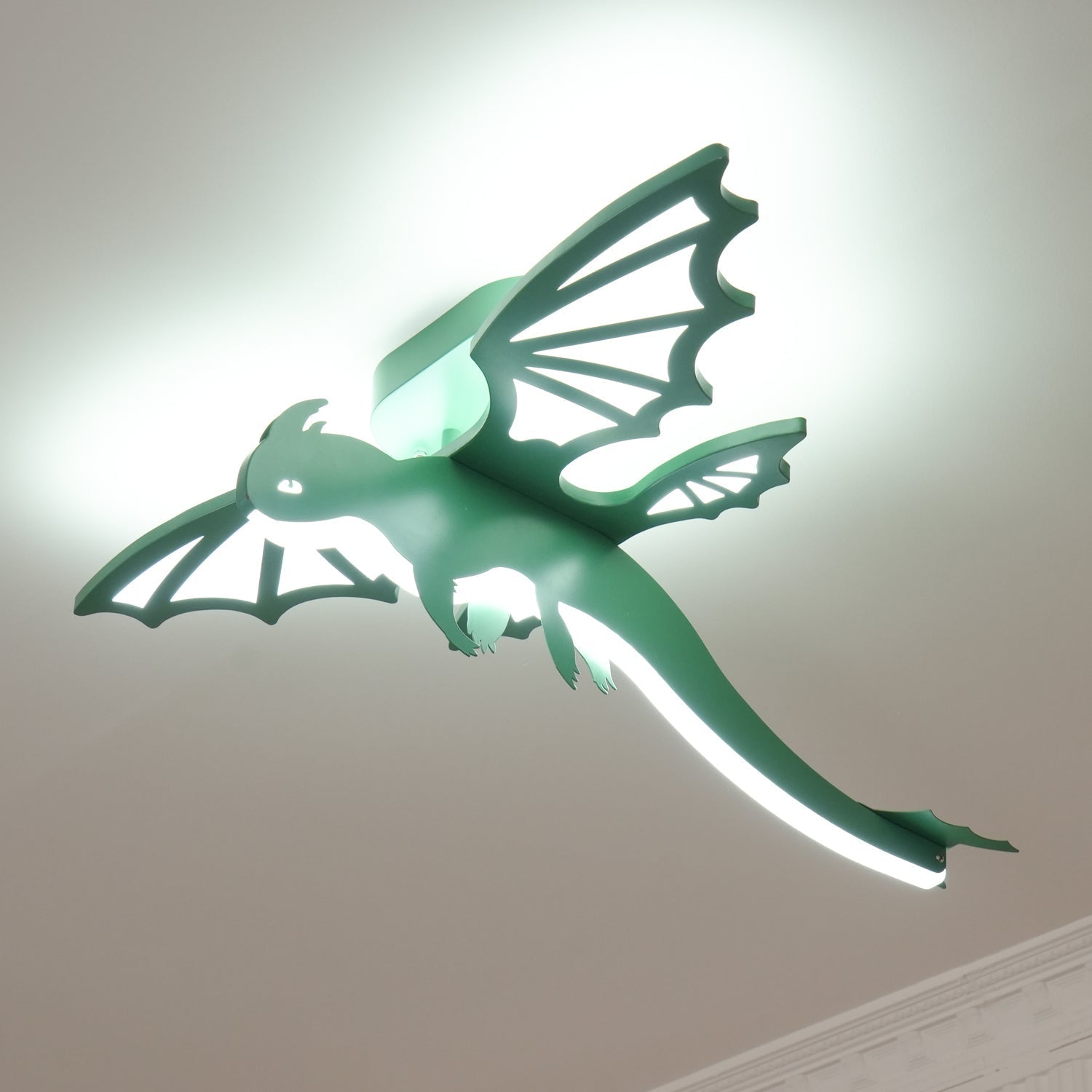 Lustra Plafonnier Dinosaure Vert LED