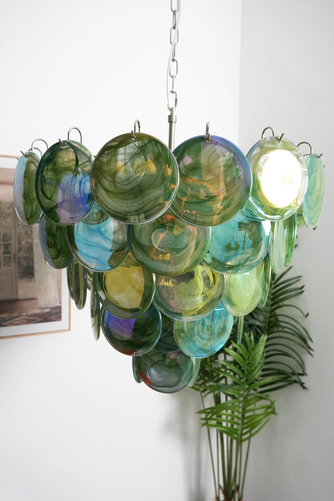 Aurora Lustre en Verre de Murano Vert