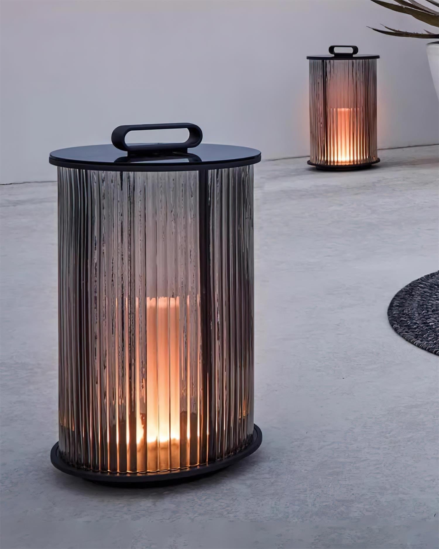 Greta Lampe Extérieure Cylindre en Acier Inoxydable Moderne