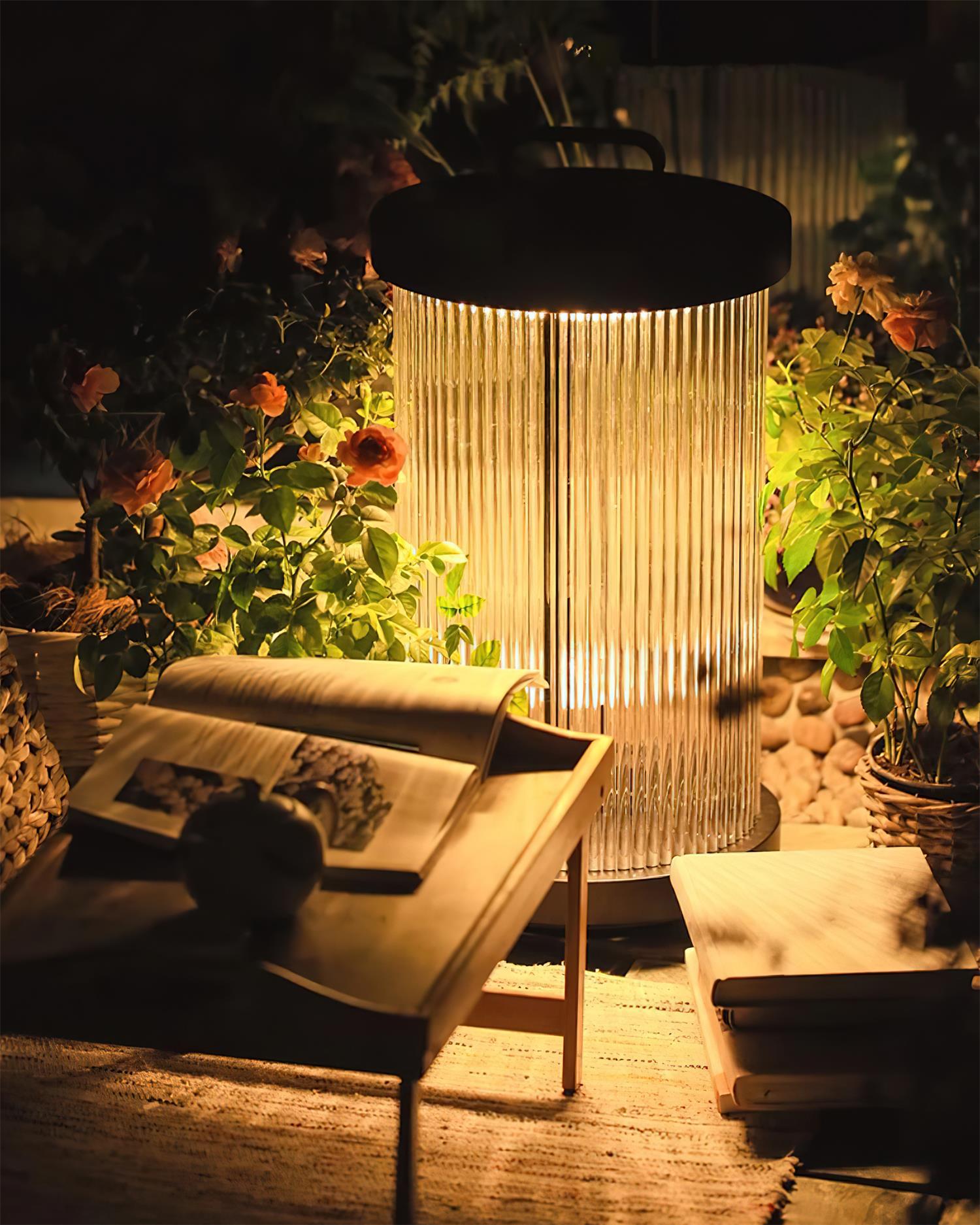 Greta Lampe Extérieure Cylindre en Acier Inoxydable Moderne