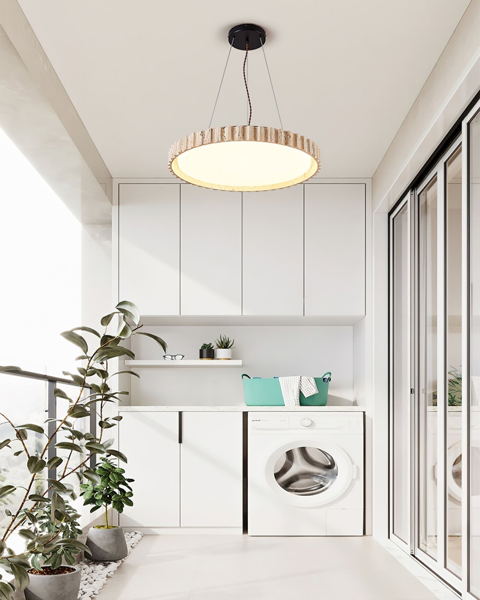 Elvenis Suspension Circulaire en Travertin