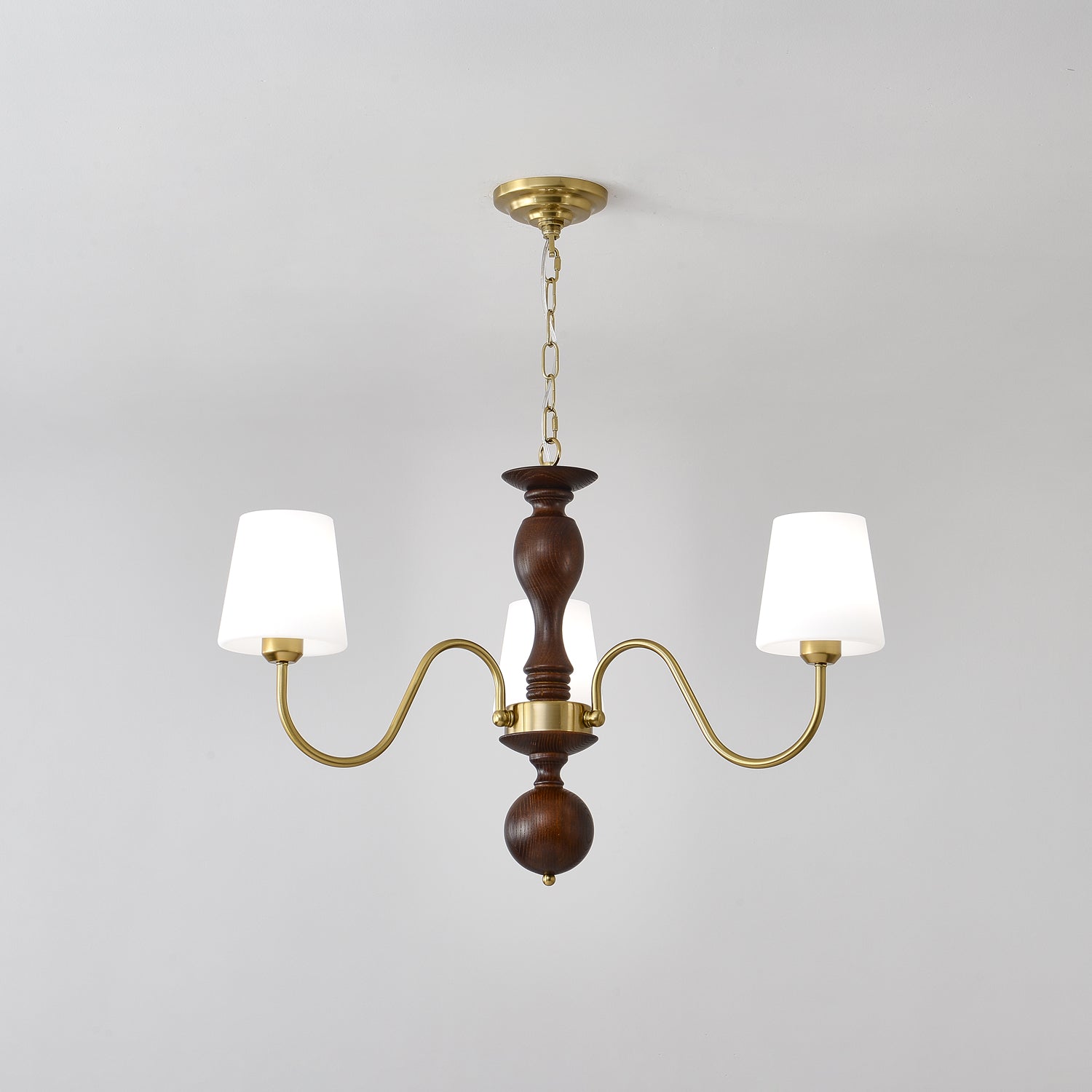 Lustra Lustre Laiton Bois Rustique Vintage