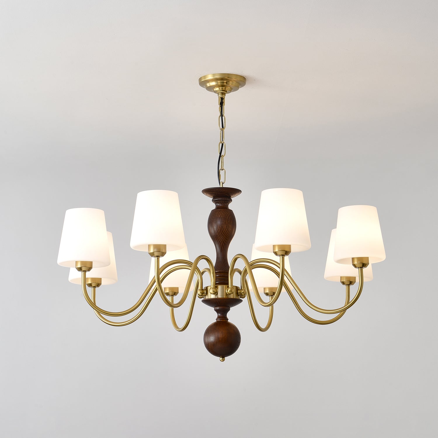 Lustra Lustre Laiton Bois Rustique Vintage