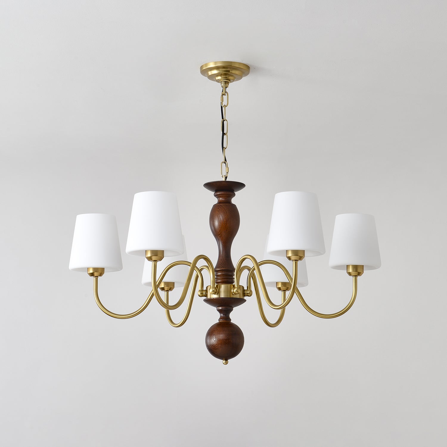 Lustra Lustre Laiton Bois Rustique Vintage