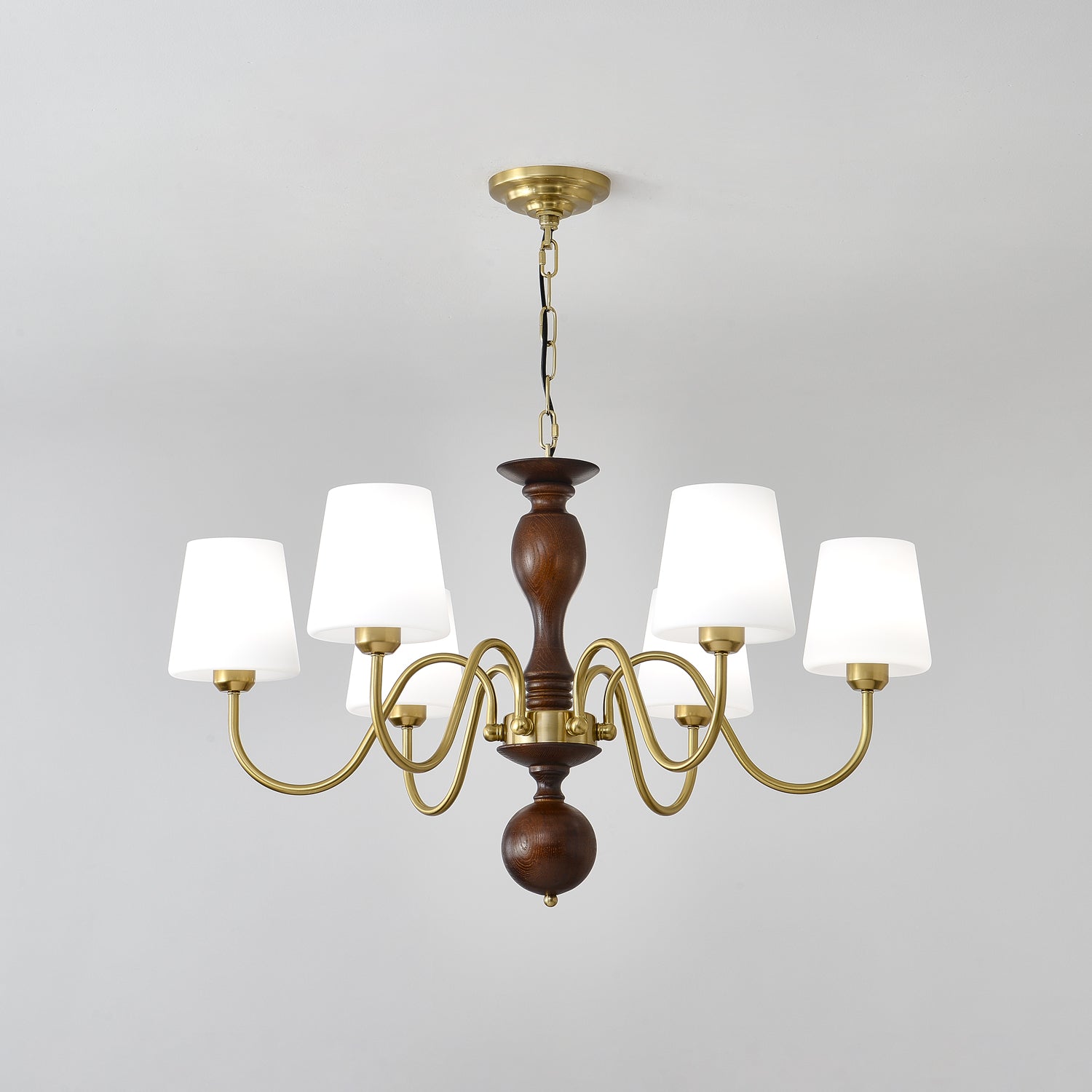 Lustra Lustre Laiton Bois Rustique Vintage