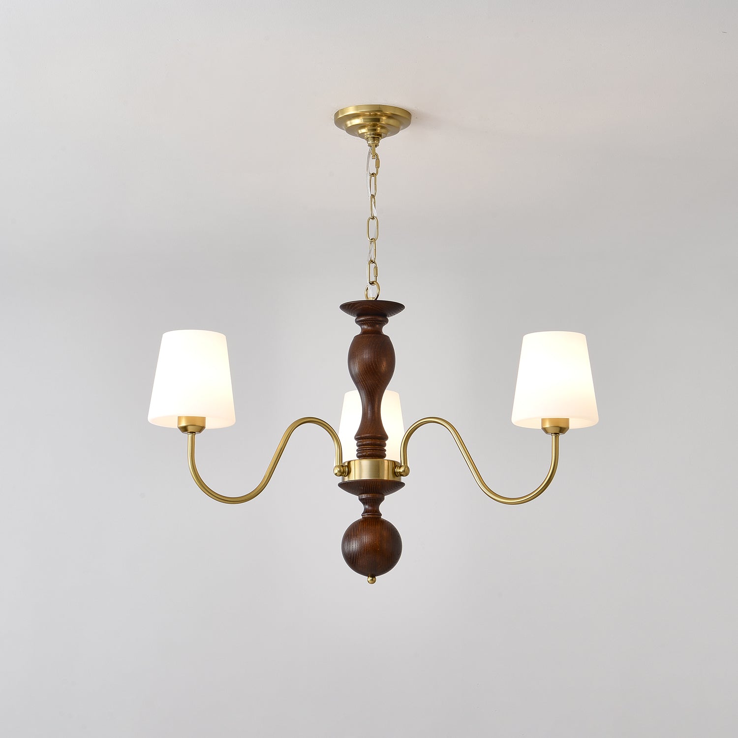 Lustra Lustre Laiton Bois Rustique Vintage