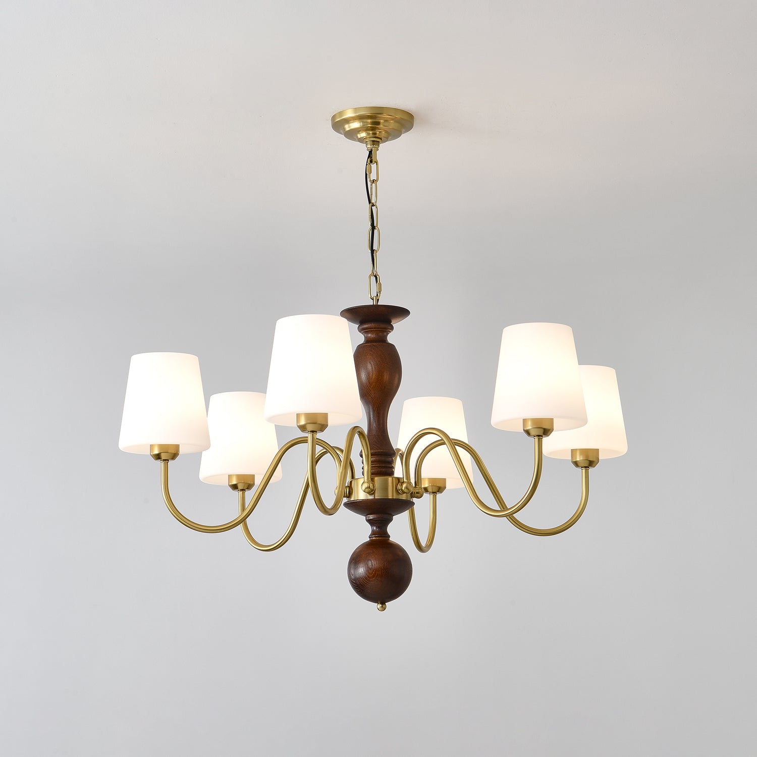 Lustra Lustre Laiton Bois Rustique Vintage