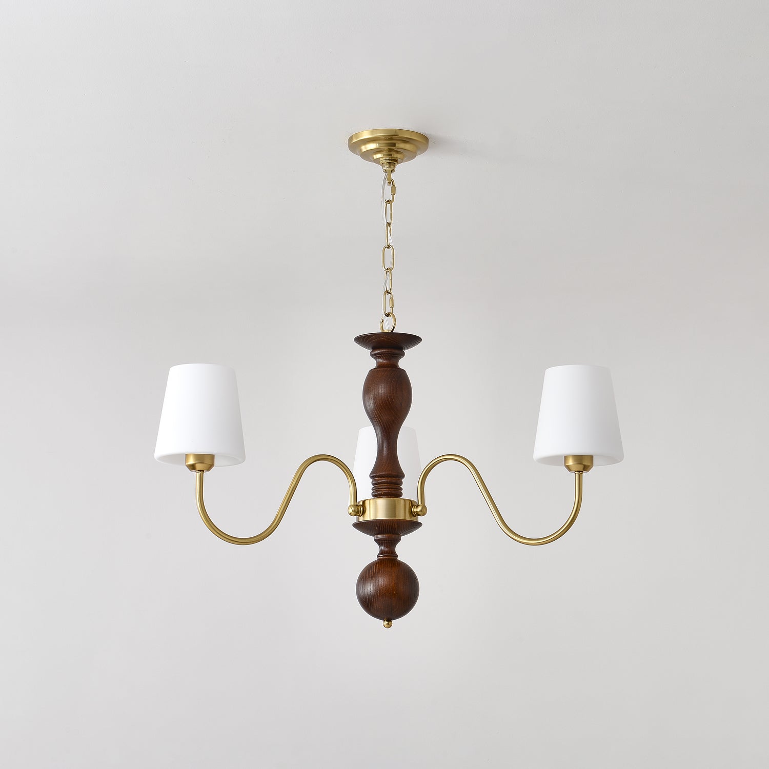 Lustra Lustre Laiton Bois Rustique Vintage
