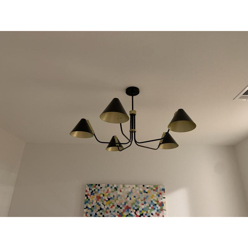 Cucarara Lustre Métal Noir Industriel Vintage Isle