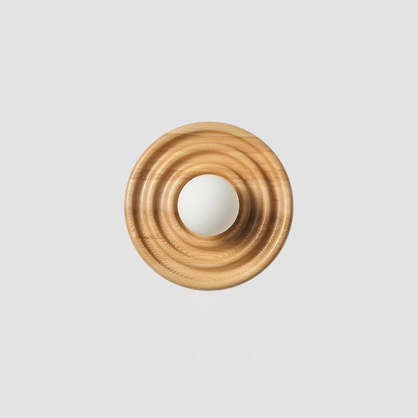 Lumoran Applique murale Ripple avec corps en bois de frêne et abat-jour en verre