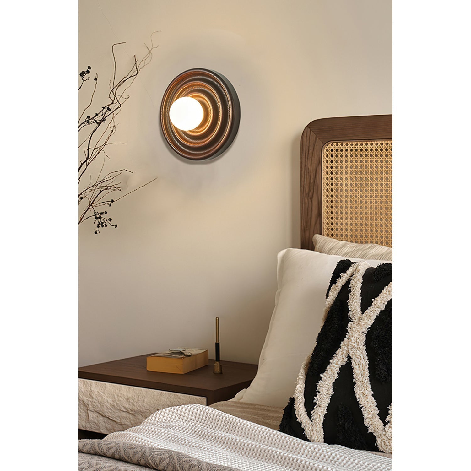 Ultalora Applique Murale Bois Verre Moderne