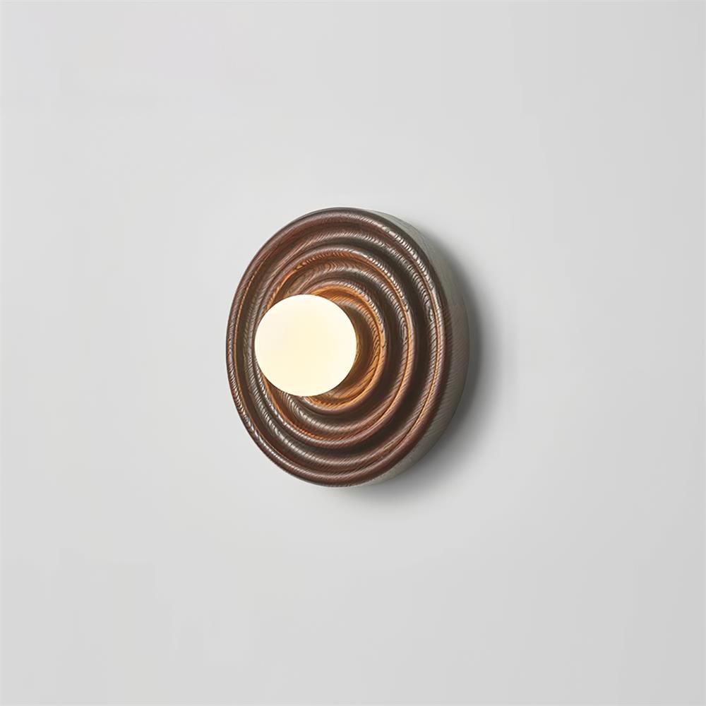 Lumoran Applique murale Ripple avec corps en bois de frêne et abat-jour en verre