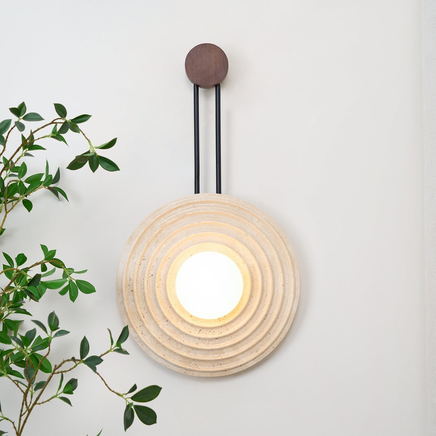 Isoror Applique Murale en Travertin Anneau Spirale