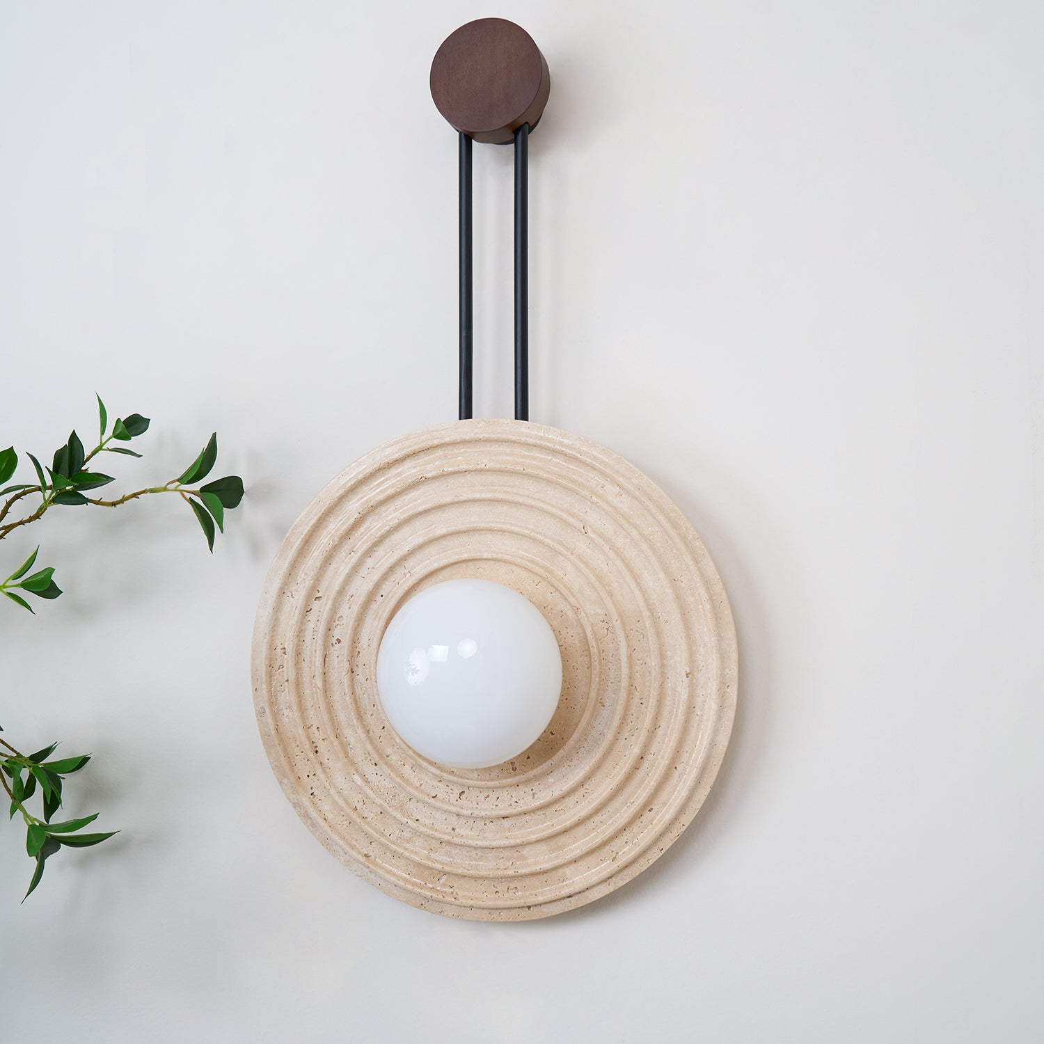Isoror Applique Murale en Travertin Anneau Spirale