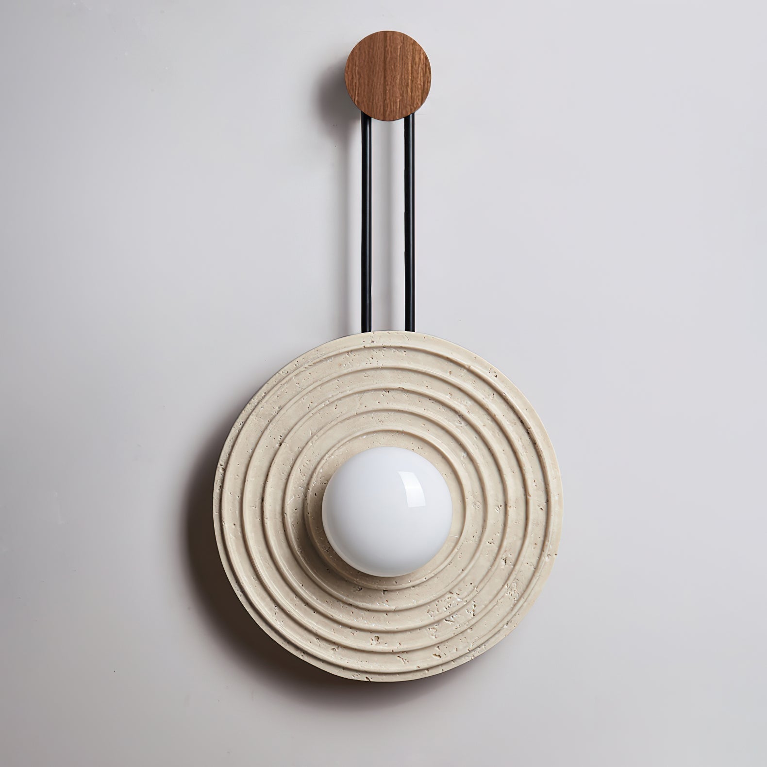 Isoror Applique Murale en Travertin Anneau Spirale