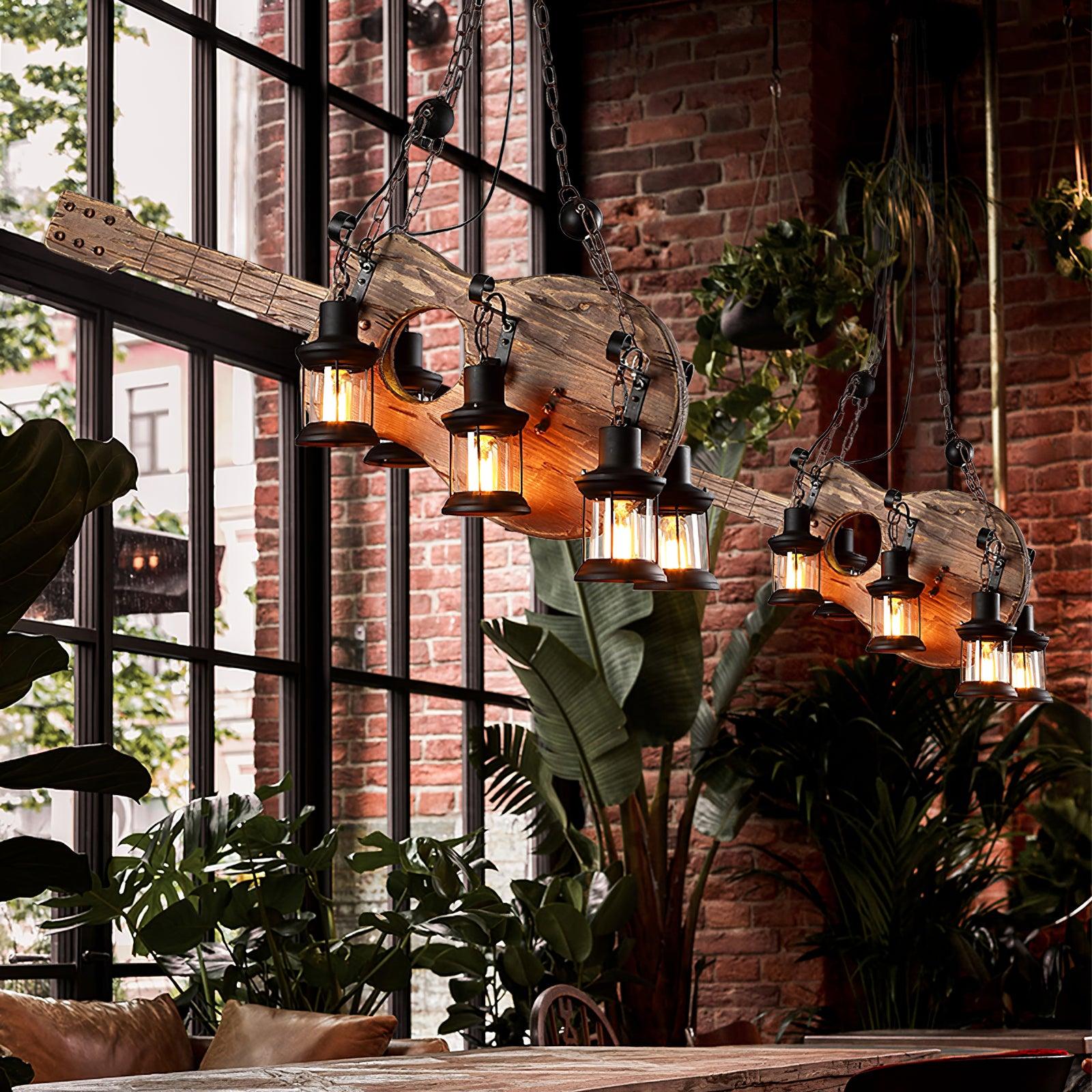 Lustra Suspension en Bois Vintage