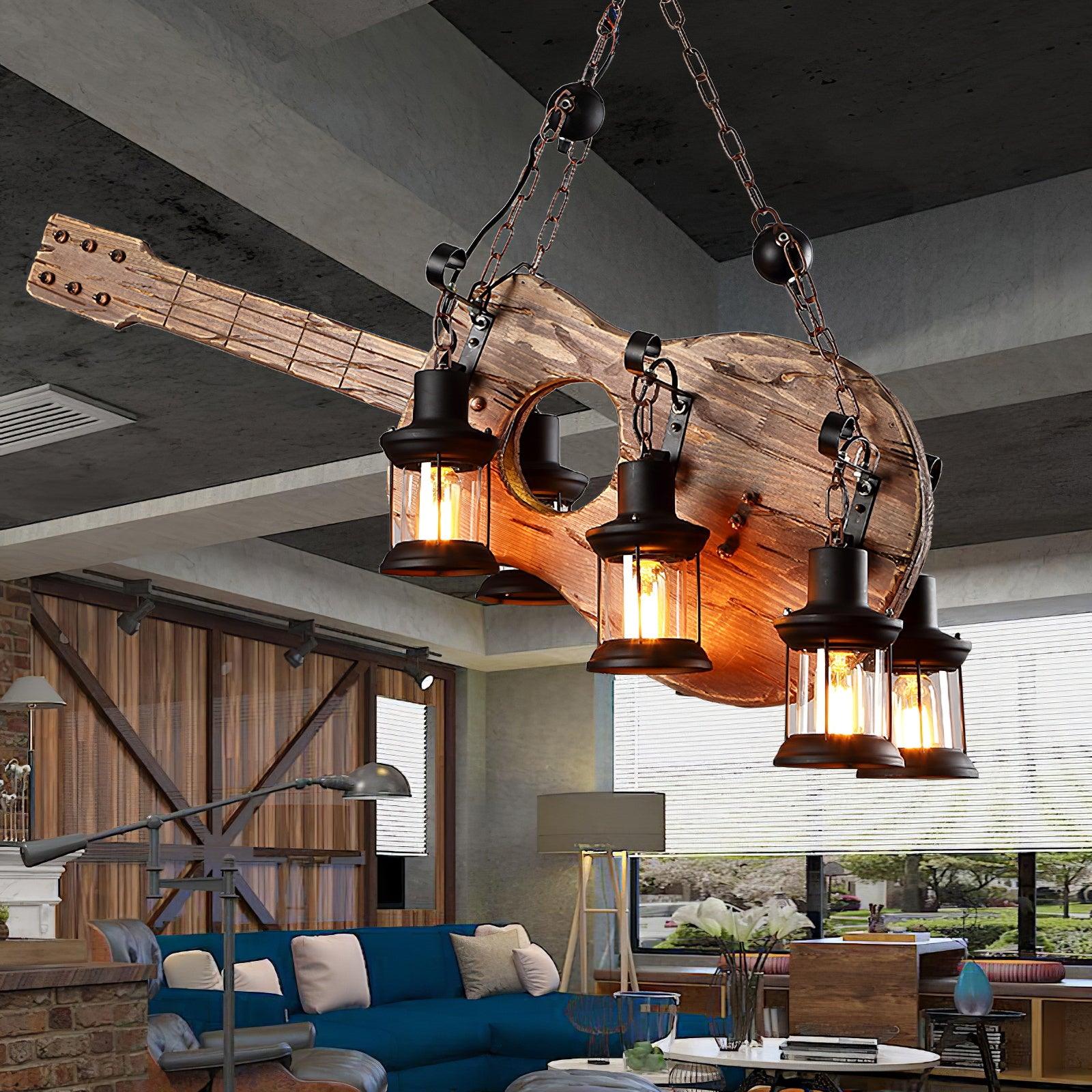 Lustra Suspension en Bois Vintage
