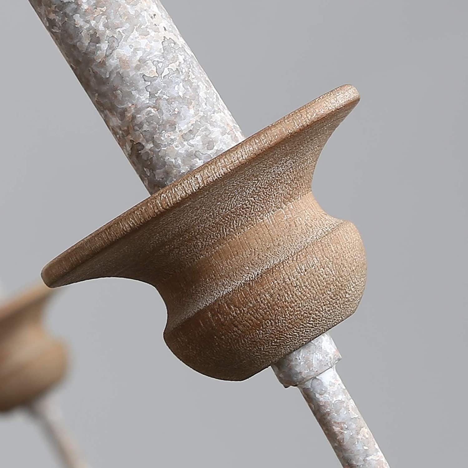 Illoros Lustre Bois Sculpté à la Main Bougie Vintage