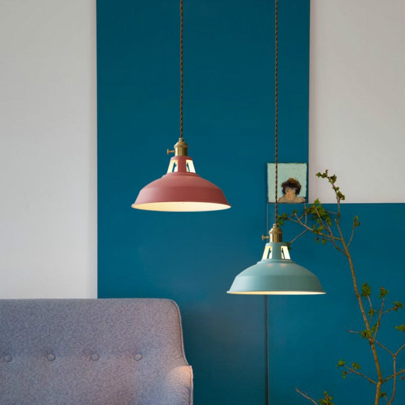 Jojo Lampe Suspension Luminaire Vintage. Métal. Noir/Blanc. Salle à Manger