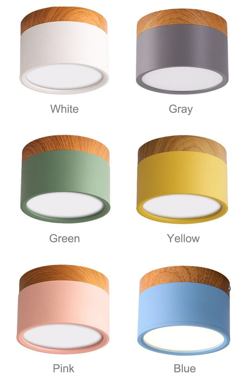 Jojo Petit Plafonnier Led Multicolor Bois Nordique. Couloir
