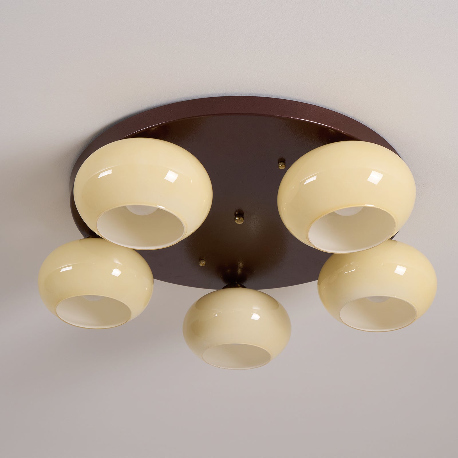 Aurevo Plafonnier 5 Lumières Verre Ambre