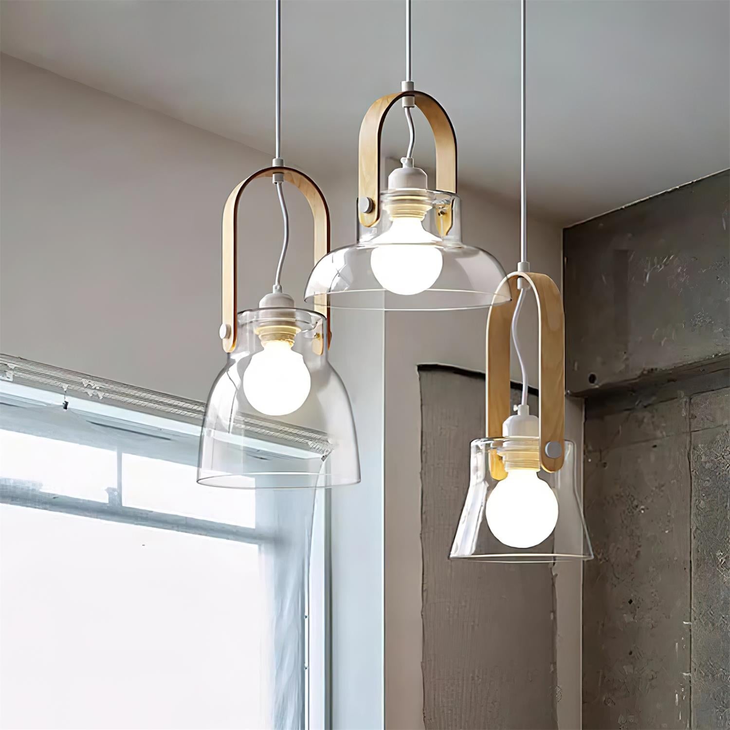 Hailie Suspension Clair Verre Rustique Moderne