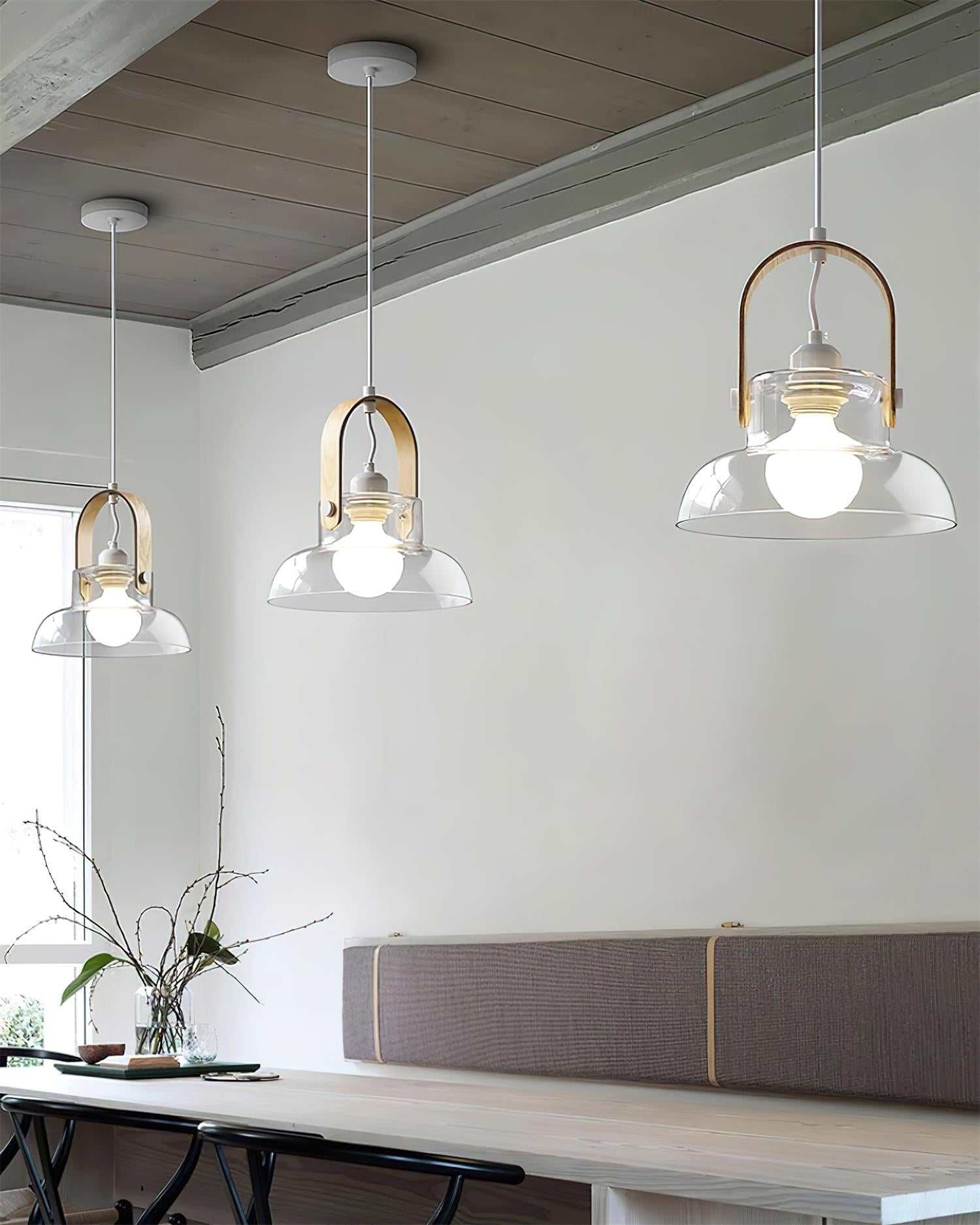 Hailie Suspension Clair Verre Rustique Moderne