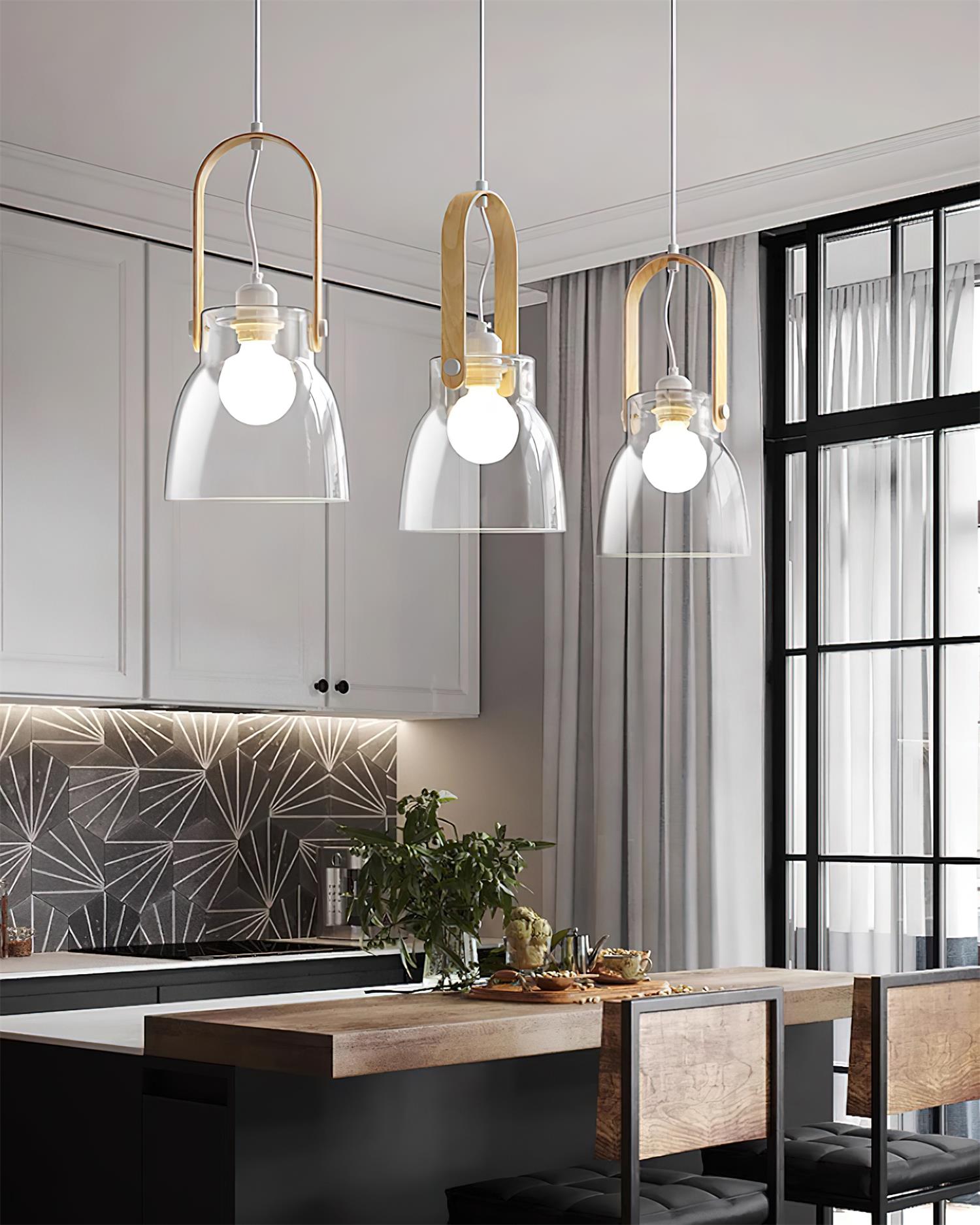 Hailie Suspension Clair Verre Rustique Moderne