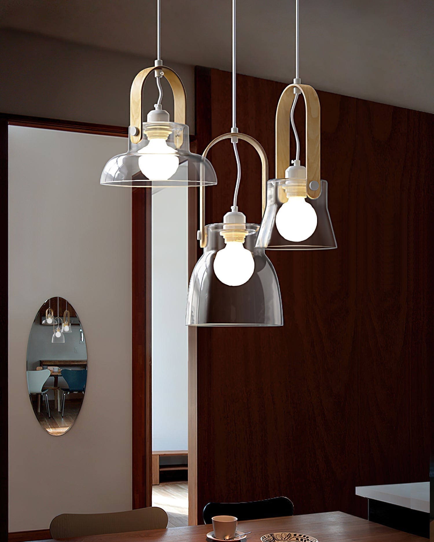 Hailie Suspension Clair Verre Rustique Moderne