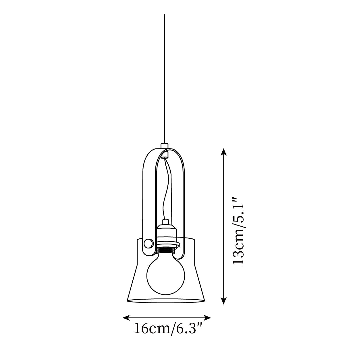 Hailie Suspension Clair Verre Rustique Moderne