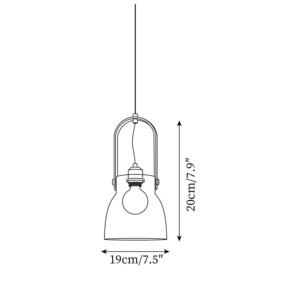Hailie Suspension Clair Verre Rustique Moderne
