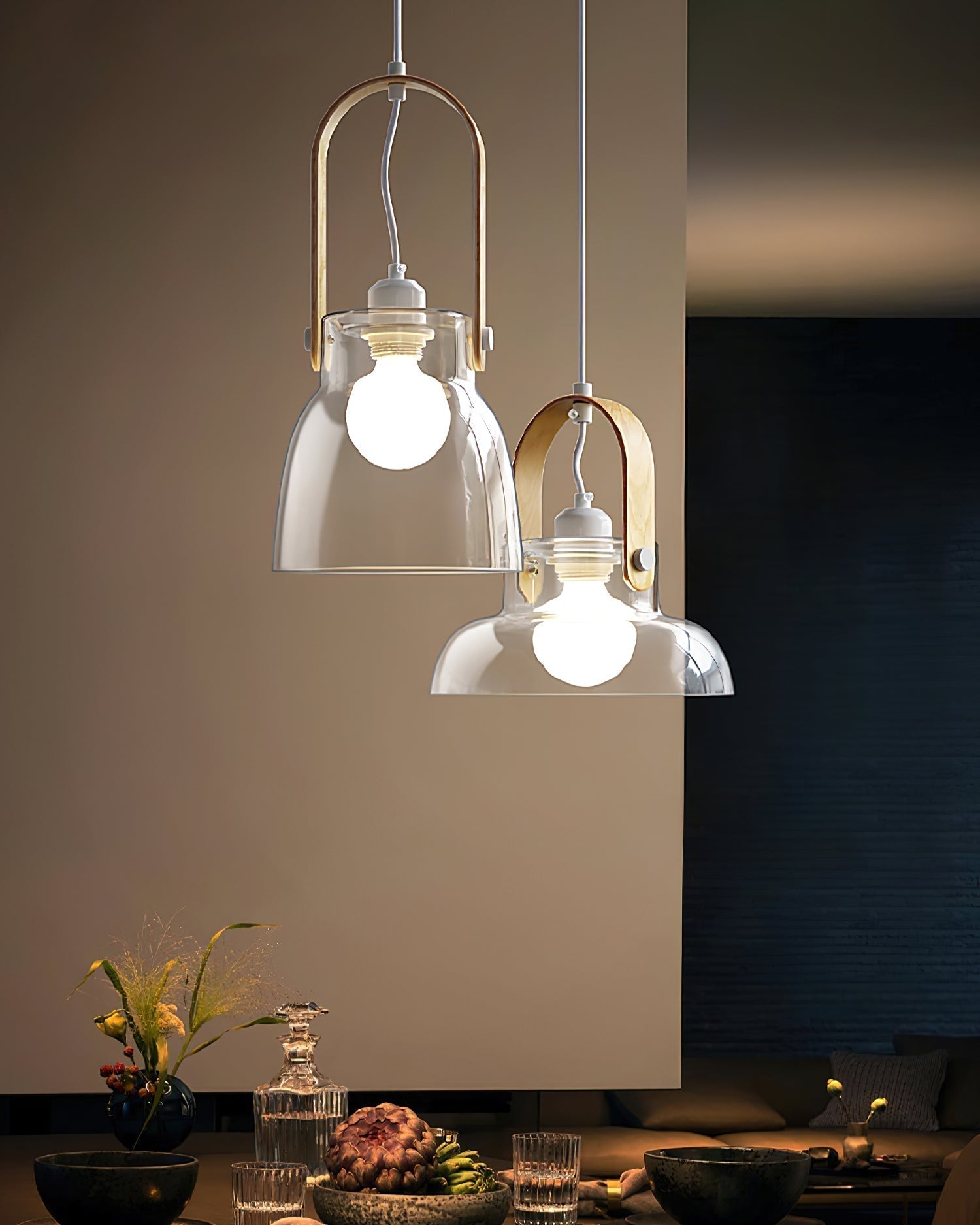 Hailie Suspension Clair Verre Rustique Moderne